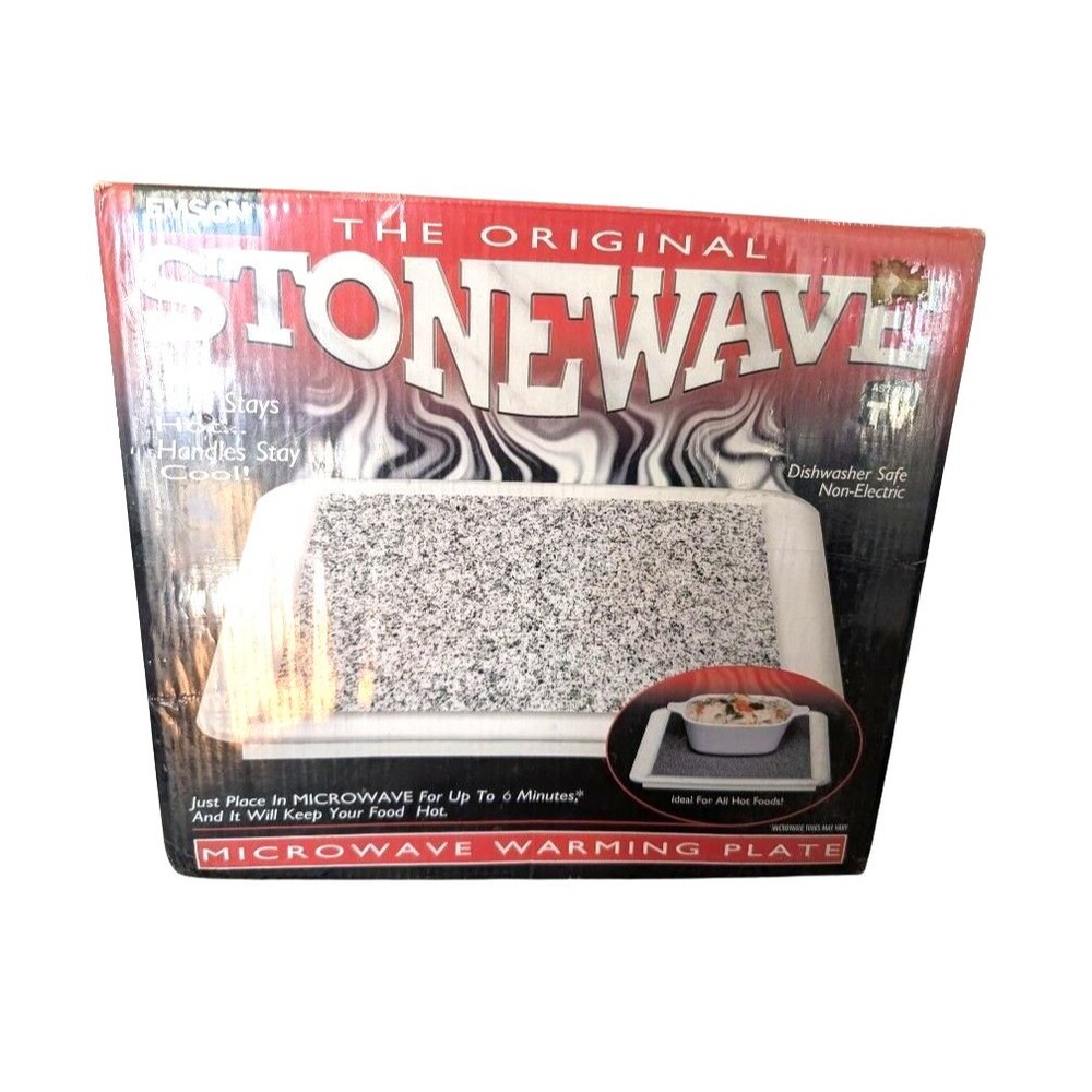 The Original Stonewave Microwave Warming Plate Non-Electric Food Warmer Granite